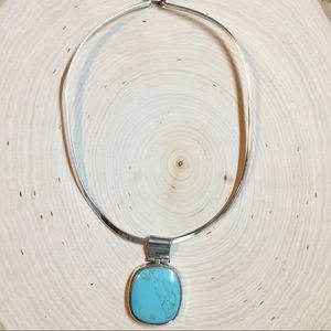 Vintage Sterling Silver Turquoise choker necklace